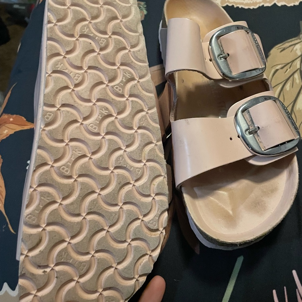 Patent leather pink Birkenstocks